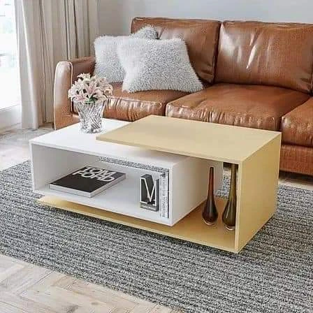 ترابيزة انترية 100×50 سم – بيج ابيض – TA036